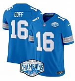 Men's Detroit Lions #16 Jared Goff Blue 2024 NFC North Champions F.U.S.E. Vapor Limited Stitched Jersey,baseball caps,new era cap wholesale,wholesale hats